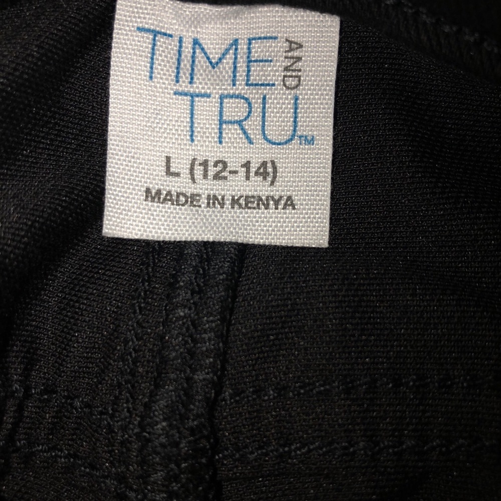 TIME and TRU Womens Jeggings Size Large Black Pull On Pockets New - Picture 7 of 9